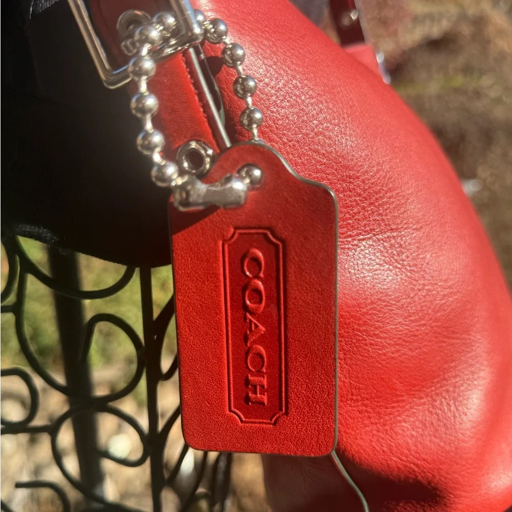 Coach Pebbled Leather Red Bucket Crossbody Bag — Creed G1481-32281 ✨🐱❤️